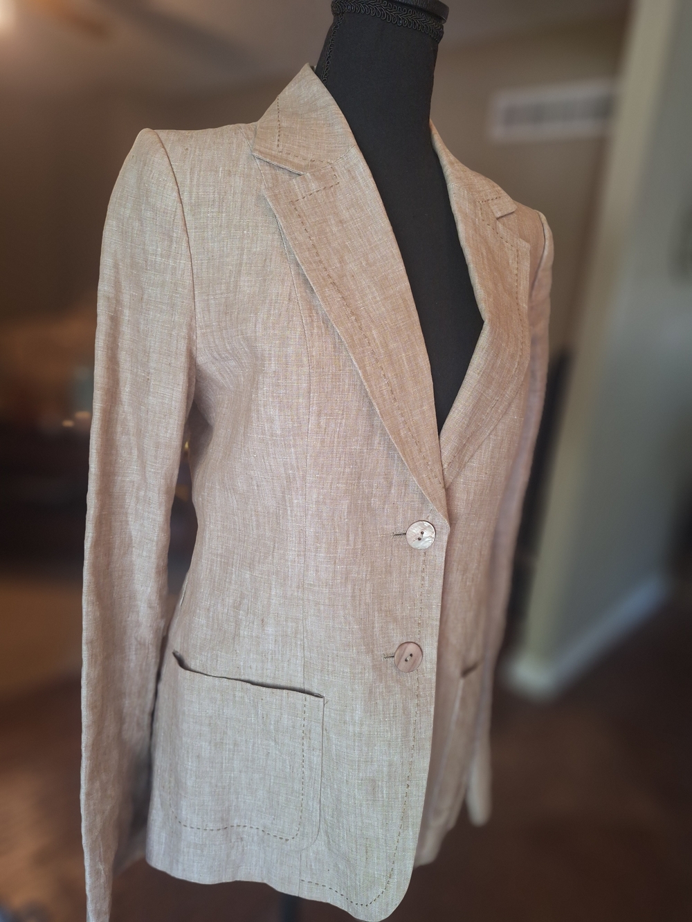 Pristine! H&M Classic Linen-Blend Women's Blazer in Light Beige